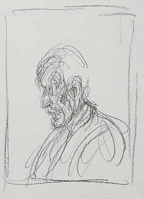 Portrait de Charles-Ferdinand Ramuz, de Profil à Gauche. Portrait of the writer Charles-Ferdinand Ramuz. by Alberto Giacometti, 1901-1966